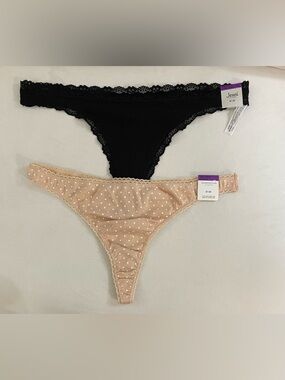 Charter Club & Jenni Polka Dot and Lace Thong Set Size XXL New with tags